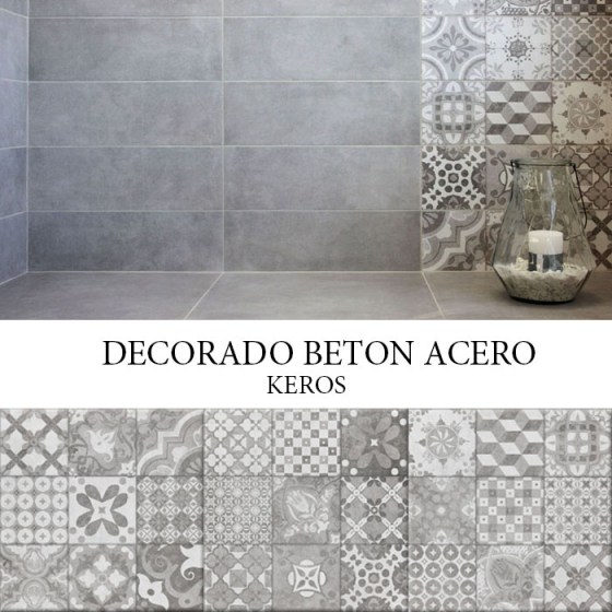 KEROS DECORADO BETON ACERO 60x60